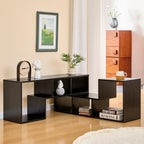 Modern Black Wood Grain MDF TV Stand