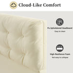 PU Leather Floating Platform Bed