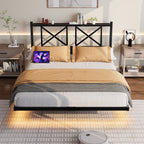 Floating Metal Platform Bed