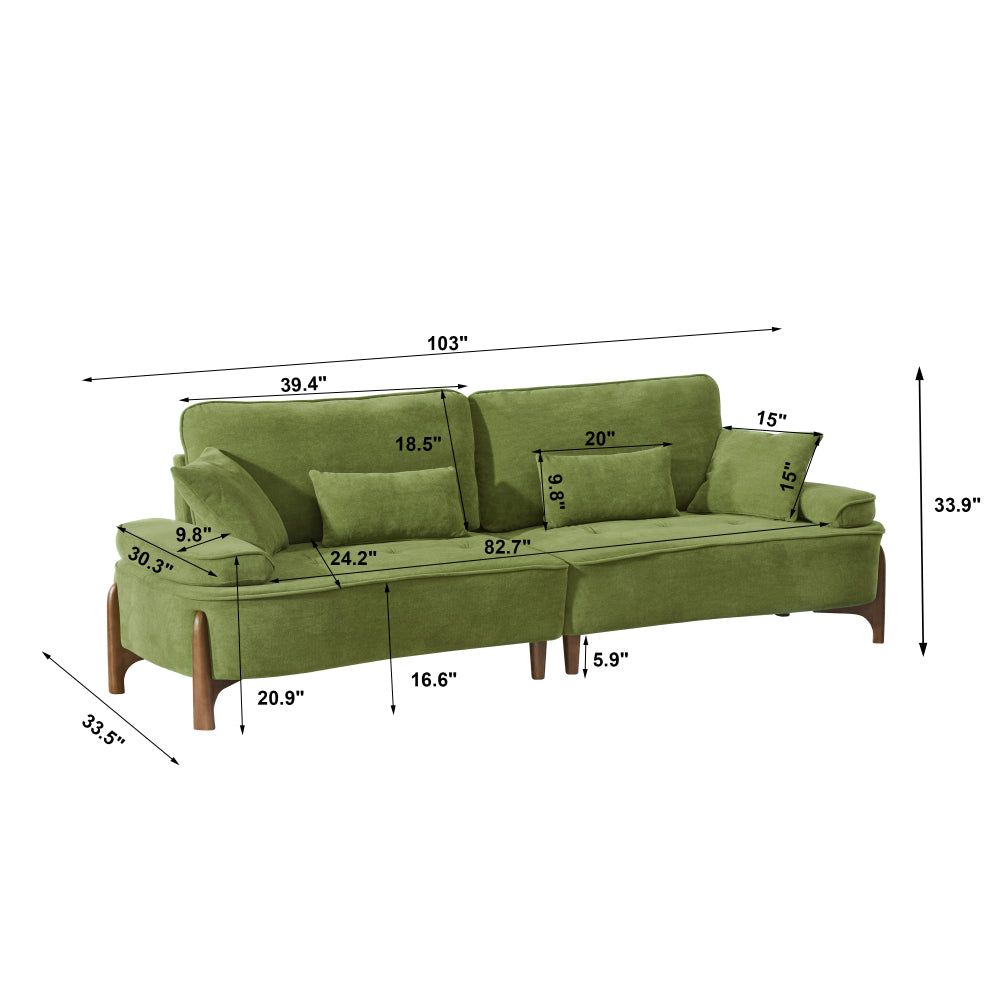 103" Deep Seat 3-Seater Sofa