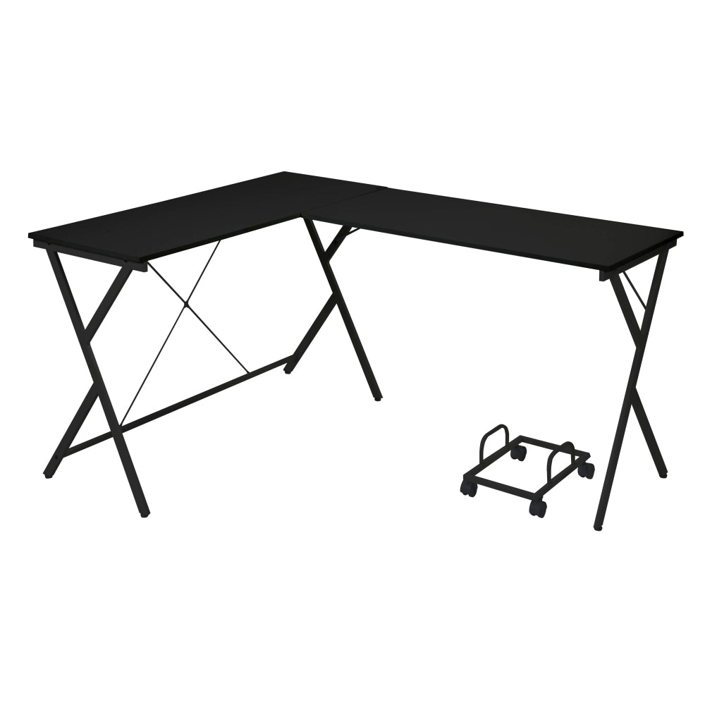 62.5" L-Shaped Computer Desk with CPU Holder