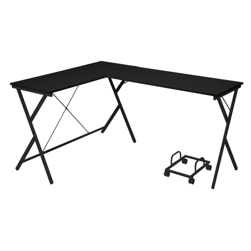 62.5" L-Shaped Computer Desk with CPU Holder