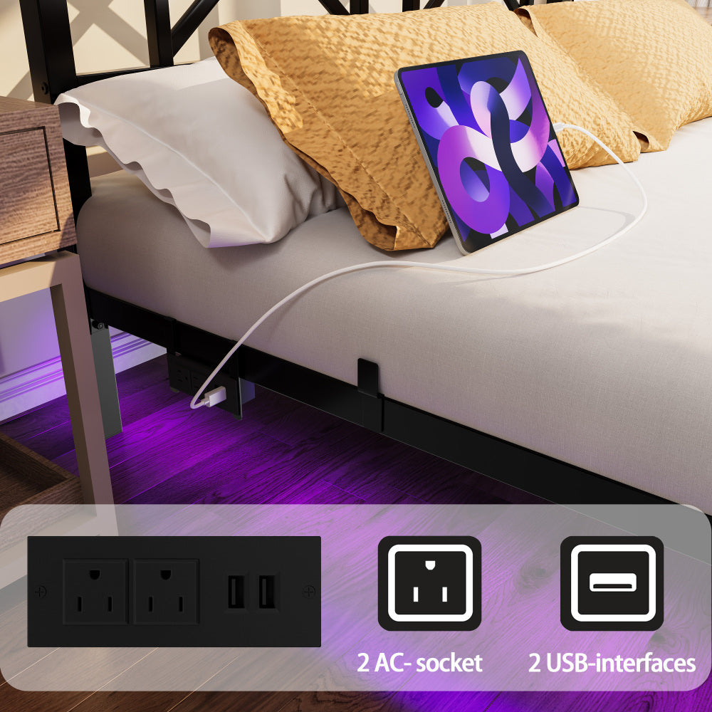 Floating Metal Platform Bed