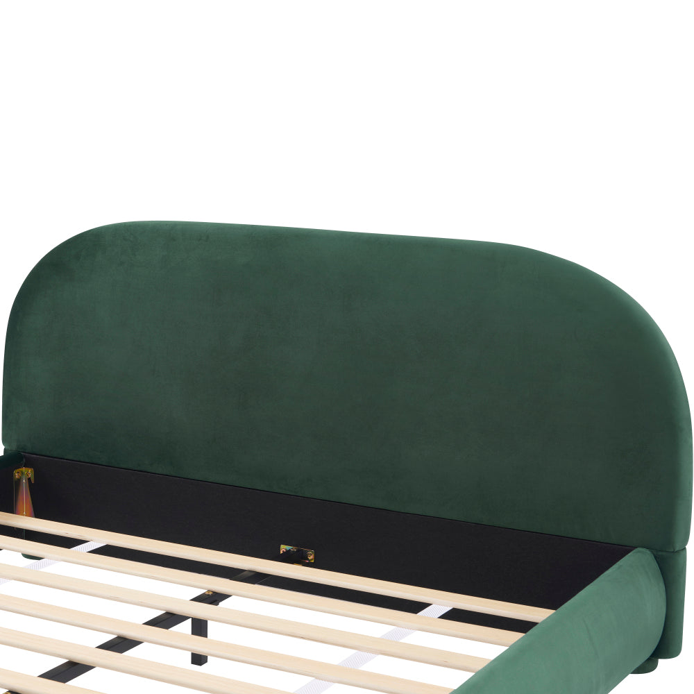 Boucle Upholstered Platform Bed