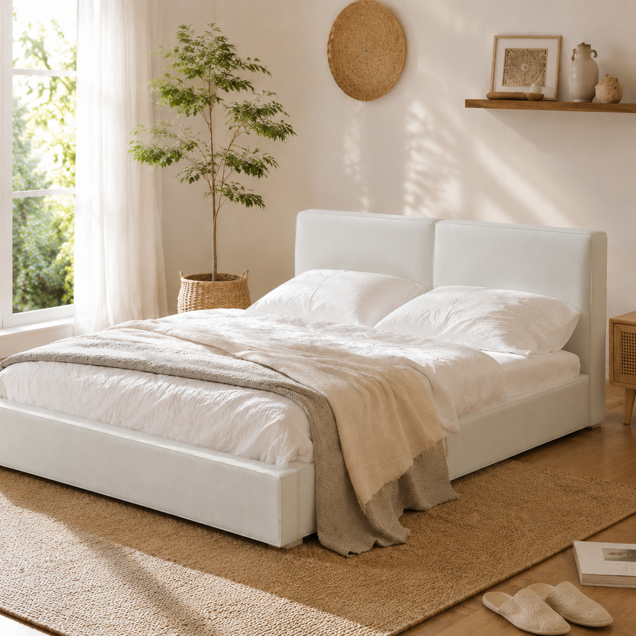 Velvet Upholstered Platform Bed