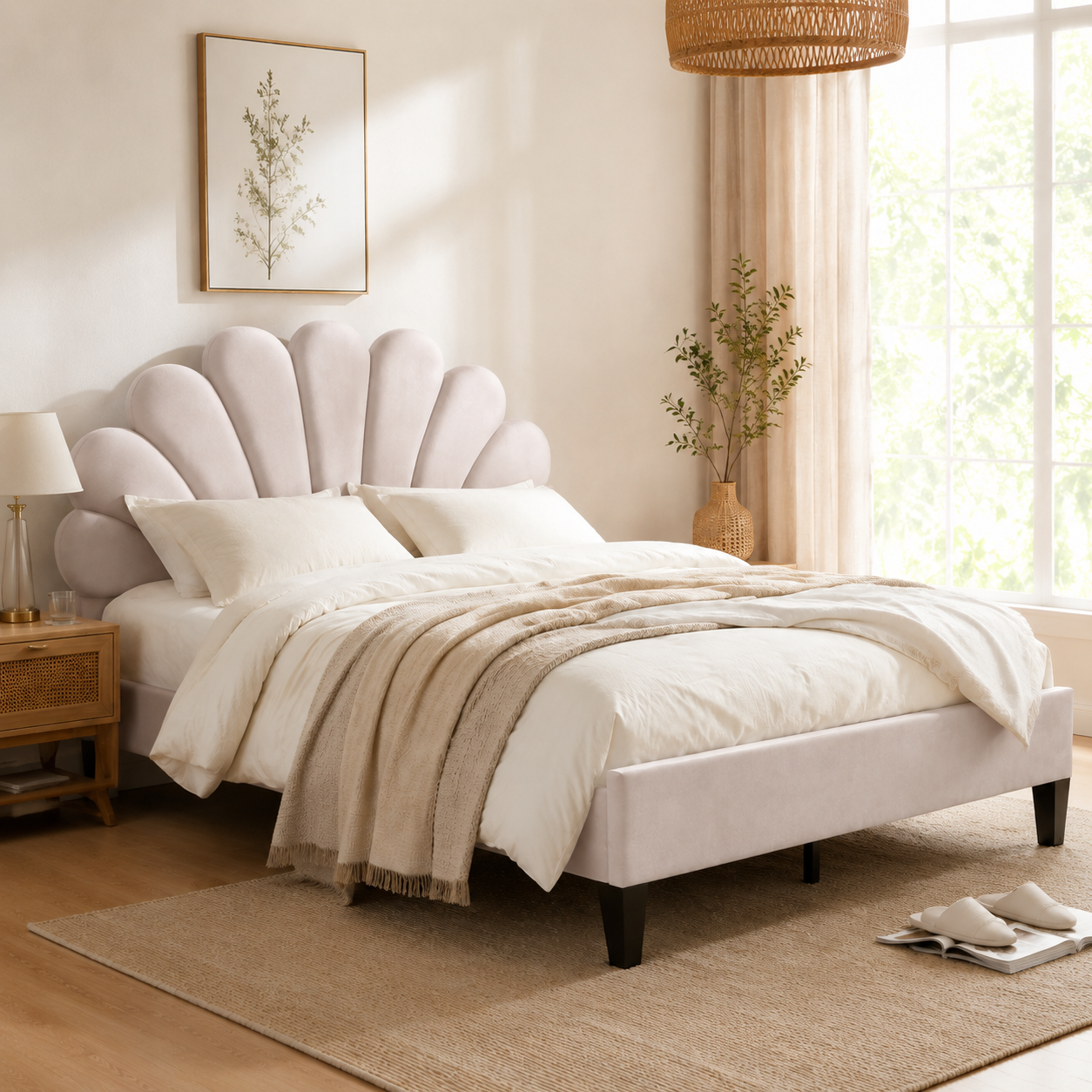 Velvet Platform Bed