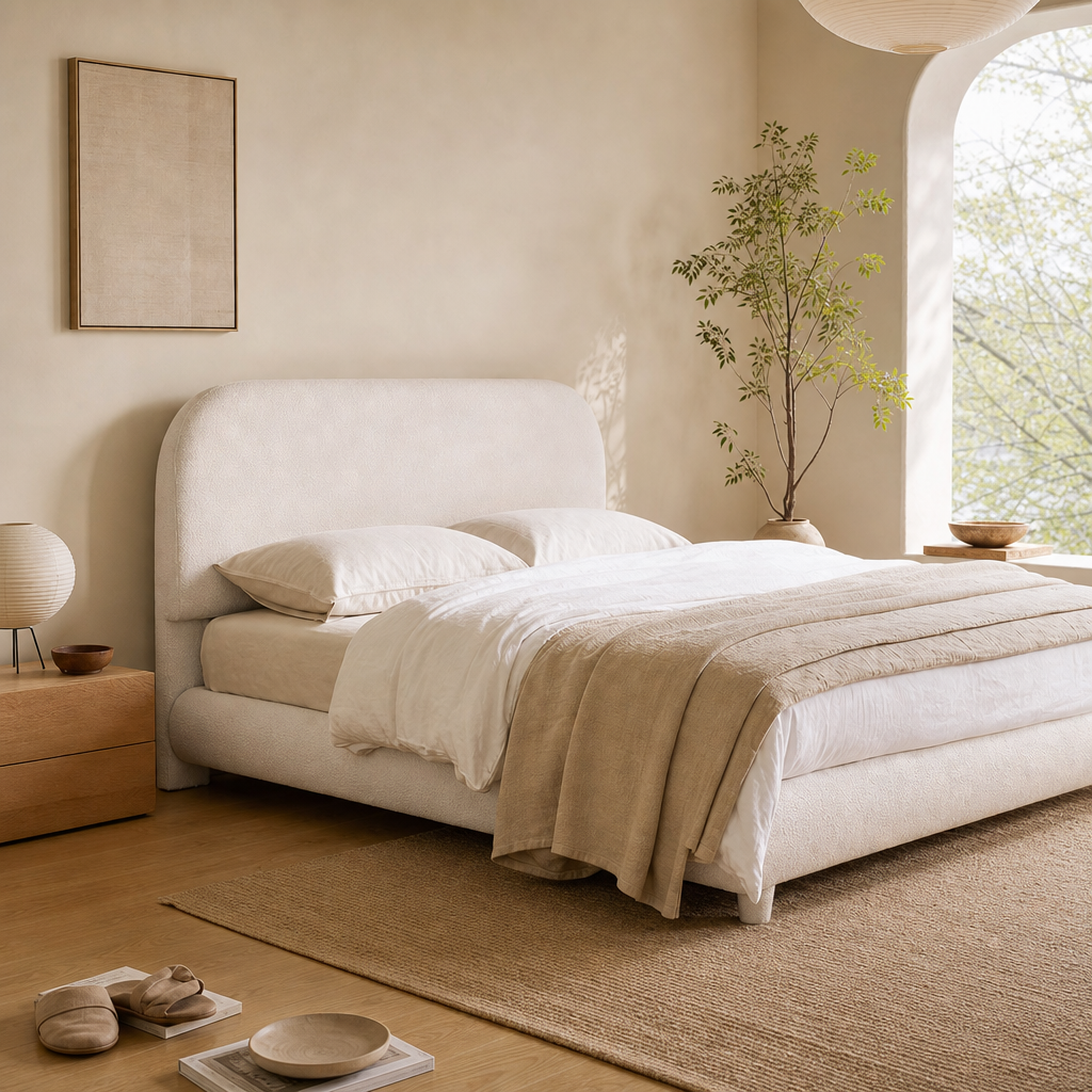 Teddy Fleece Upholstered Platform Bed