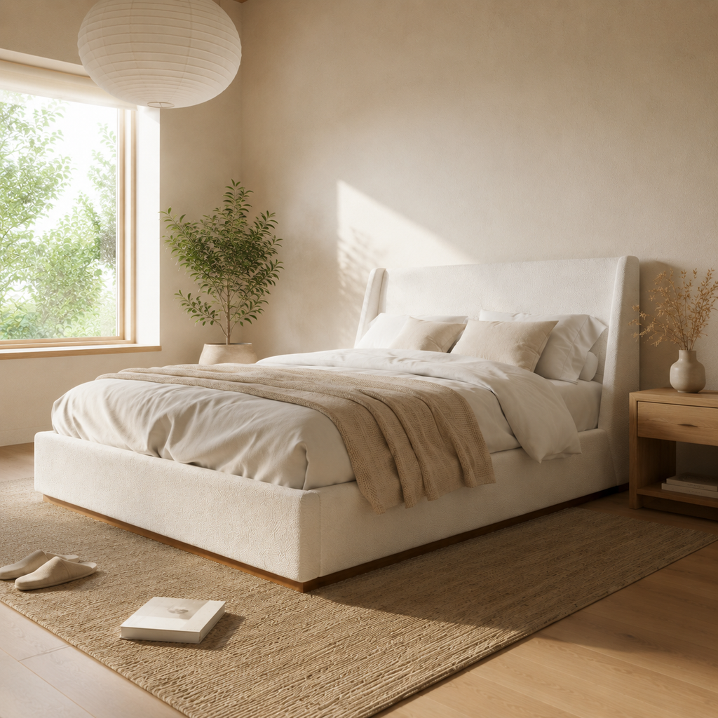 Luxury Wingback Platform Bed