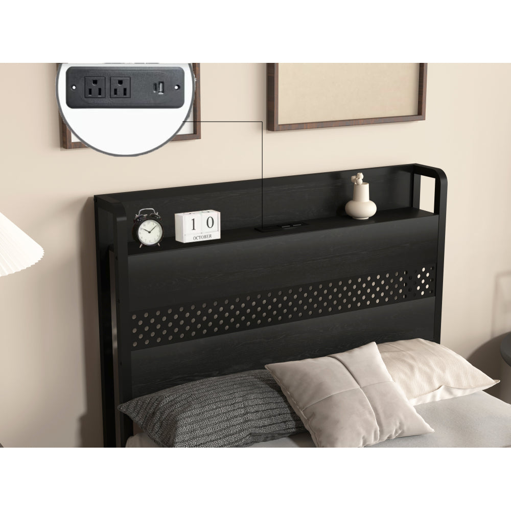 Metal Platform Bed with 4 Storage Drawers