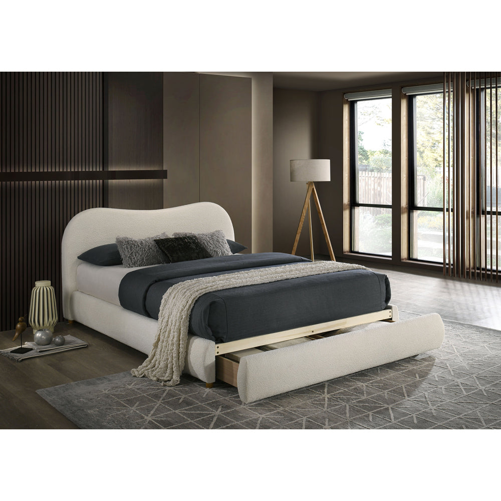 Boucle Upholstered Platform Bed