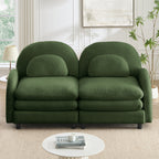 2-Seat Modular Teddy Fabric Cloud Sofa