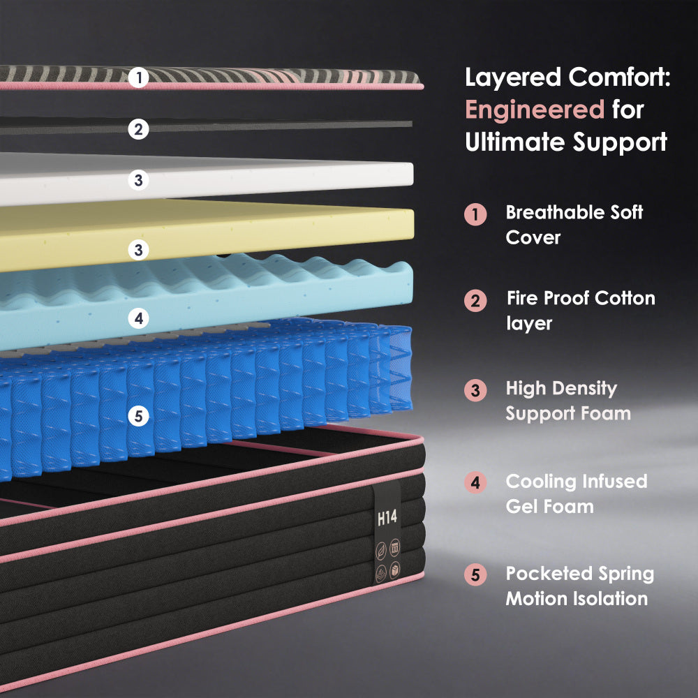 Noir H14 Hybrid Mattress — 10"