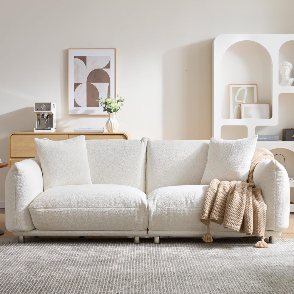 87.4" Sherpa Cloud 3-Seater Loveseat Sofa