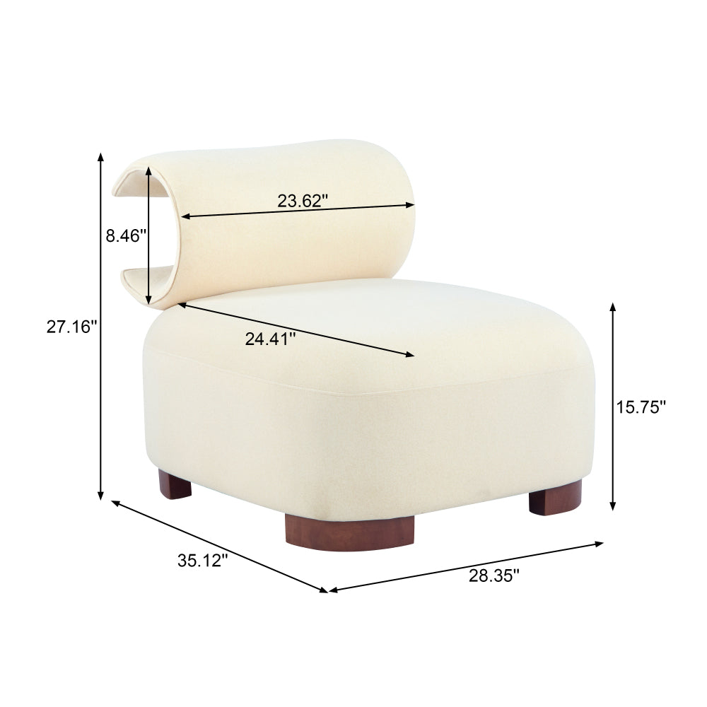 Modern Beige Polyester Accent Chair for Living