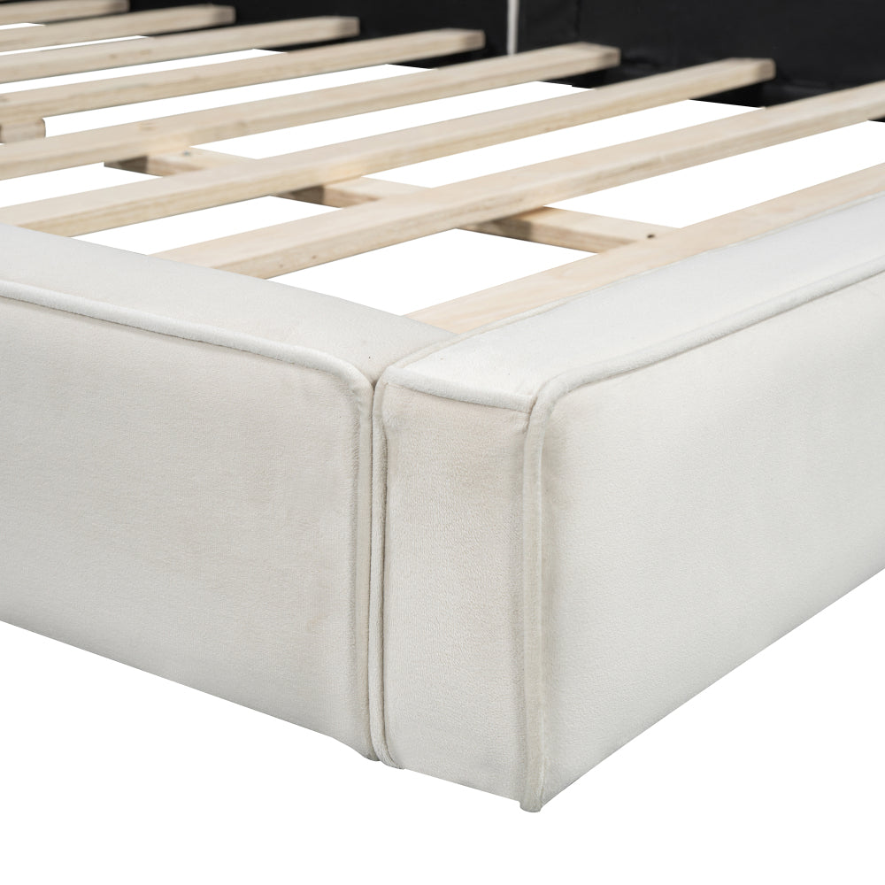 Velvet Upholstered Platform Bed