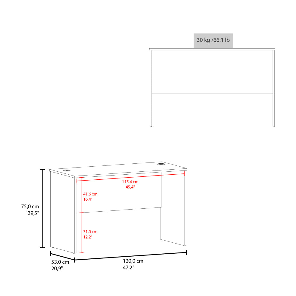 47" Modern Minimalist Study Desk