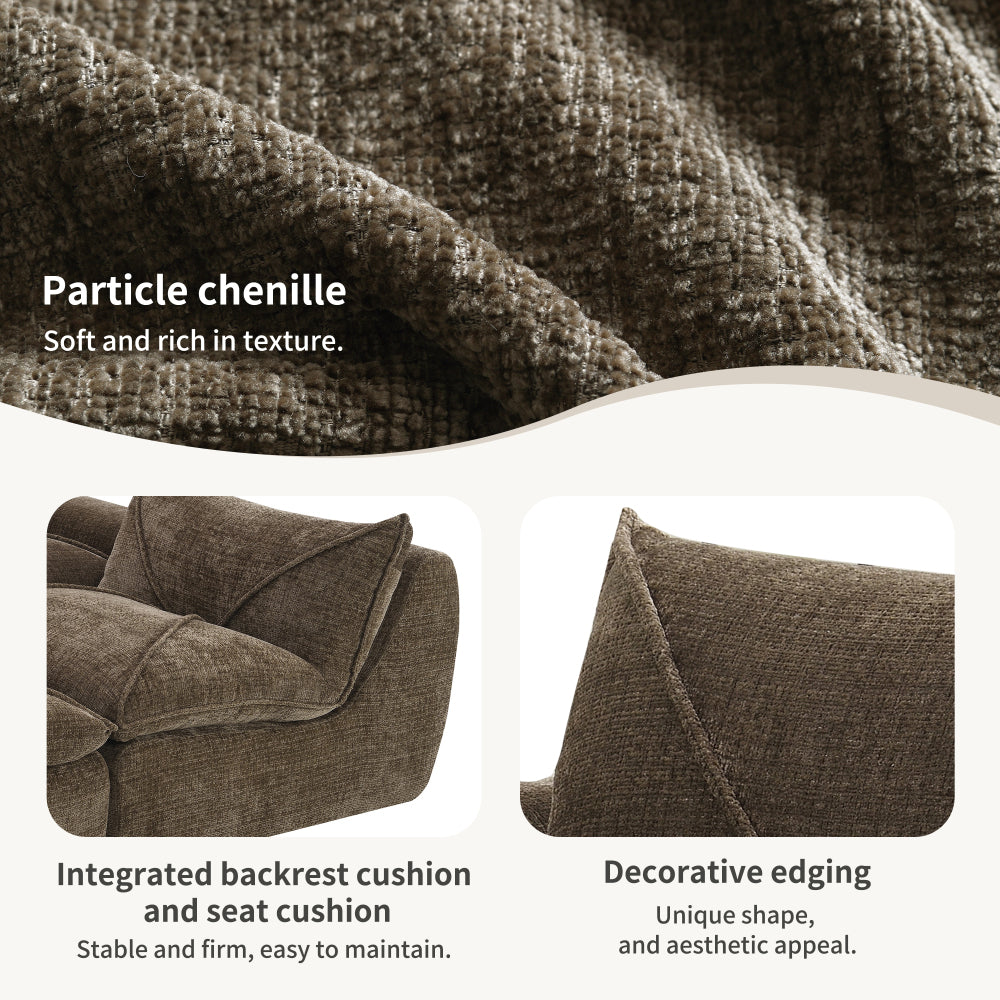 116" Fully Compressed 4-Seat Chenille Sectional