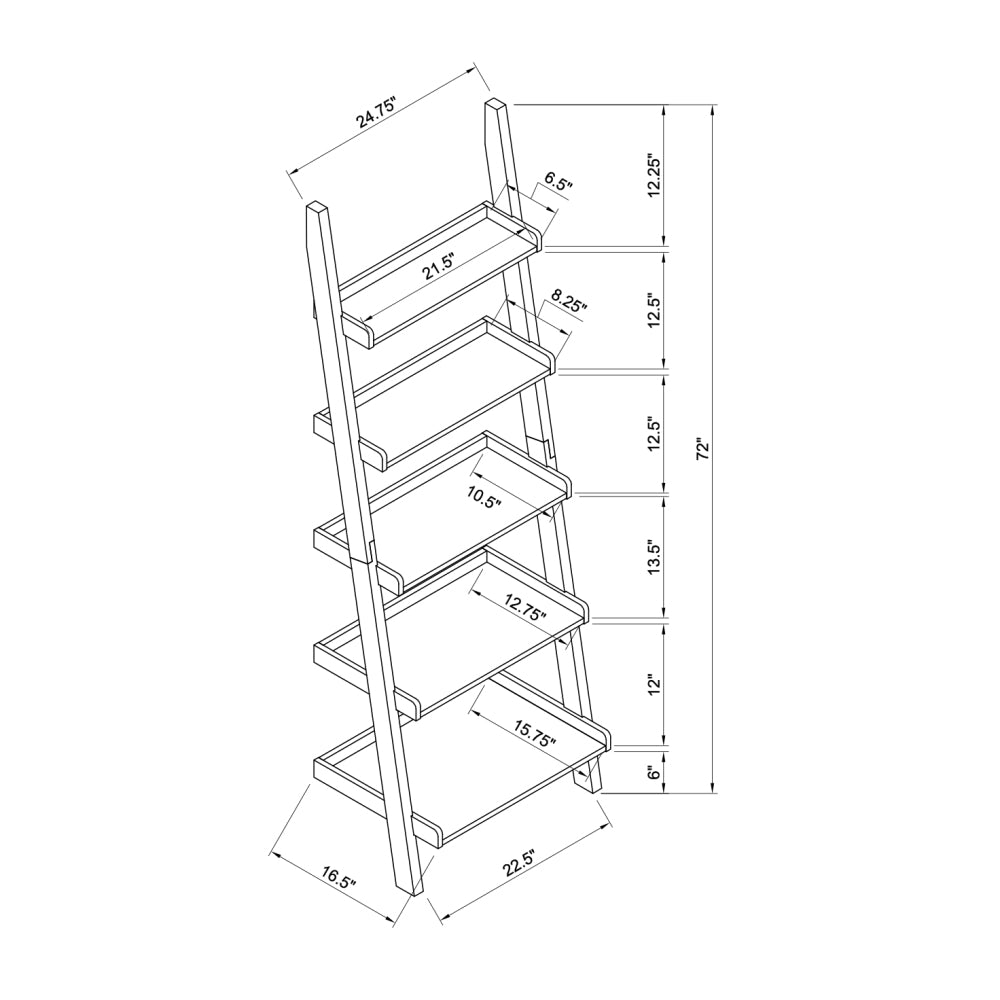 Bookcase ladder five shelf popular modern design
