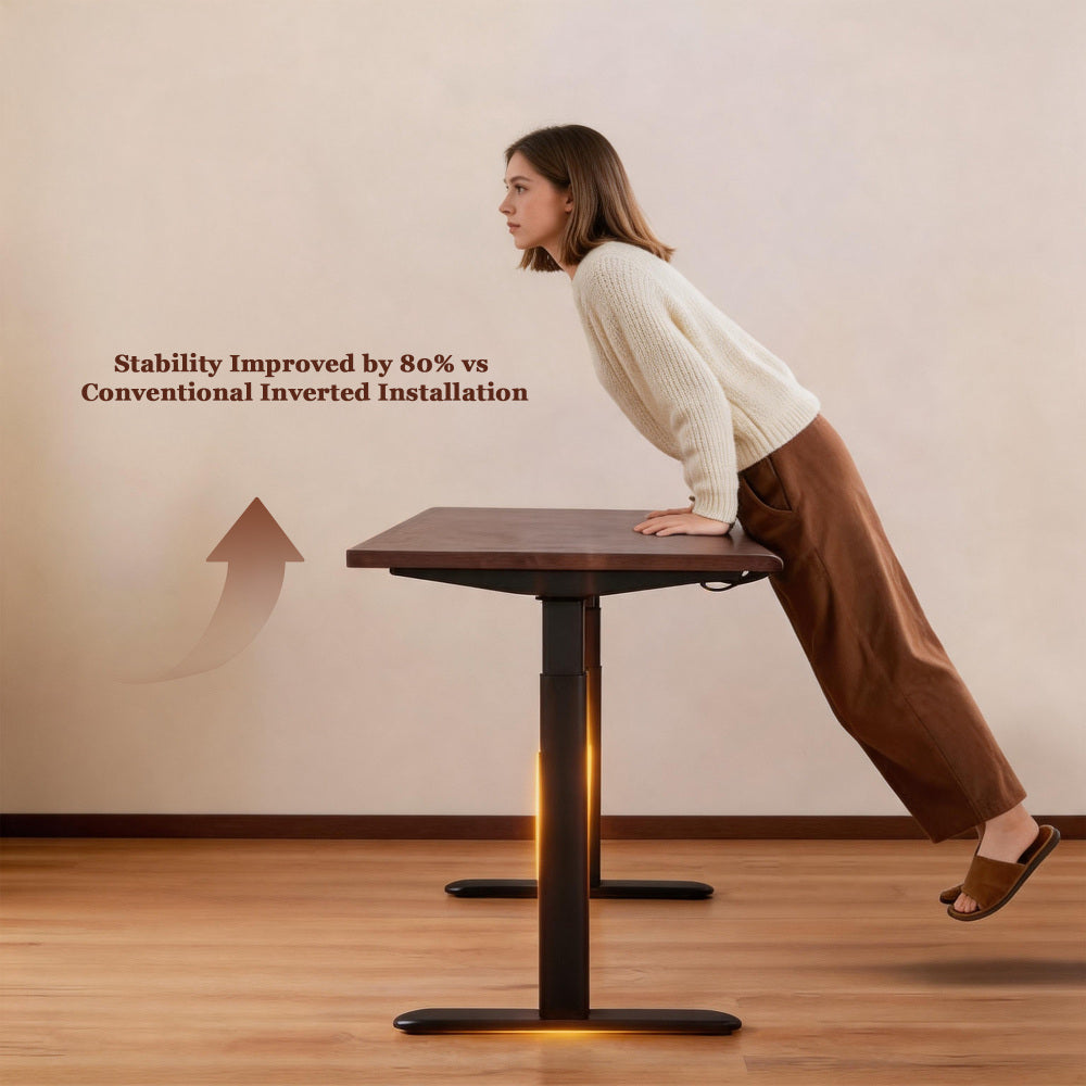 47" Solid Rubberwood Electric Standing Desk