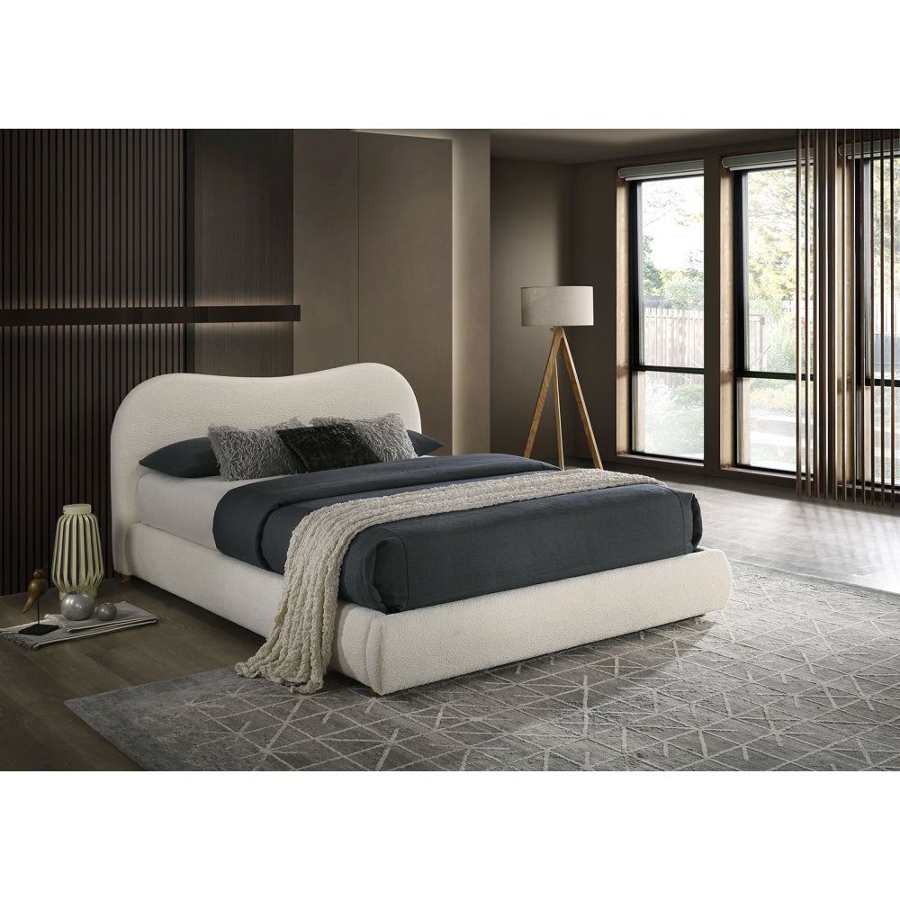 Boucle Upholstered Platform Bed