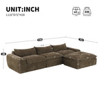 116" Fully Compressed 4-Seat Chenille Sectional