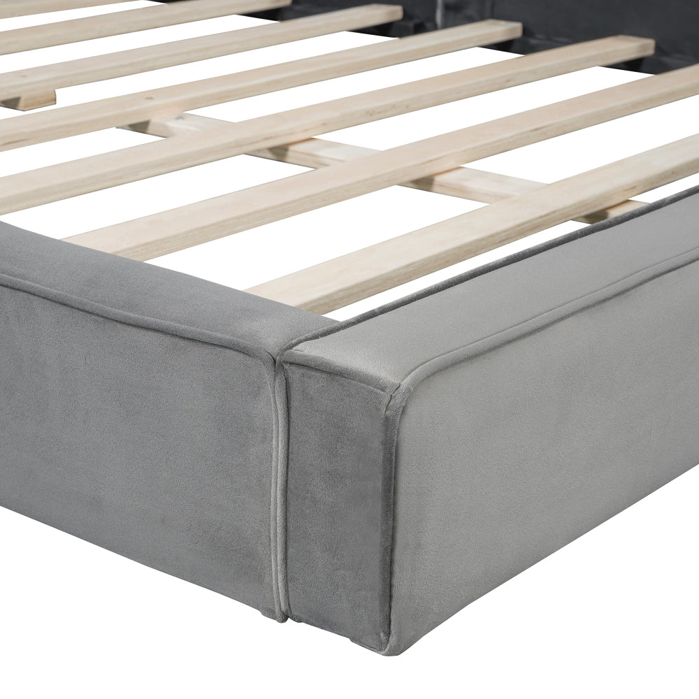 Velvet Upholstered Platform Bed