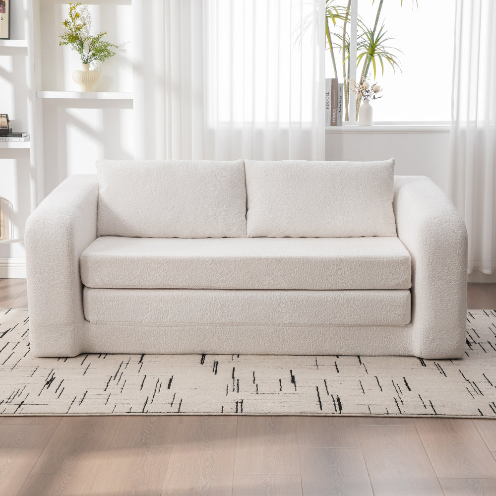 71" 2-in-1 Pull Out Foldable Loveseat Sofa Bed