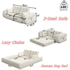 78.7" 3-in-1 Foldable Floor Sofa Bed