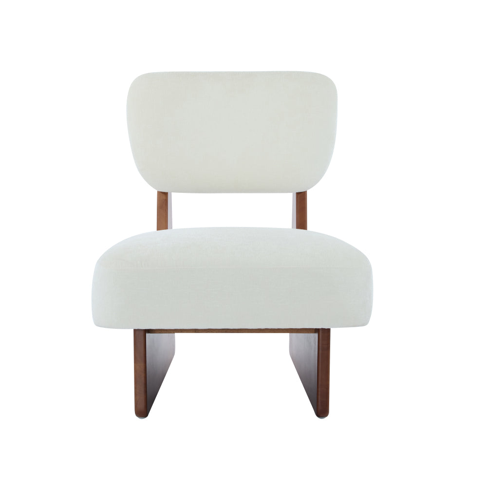 Modern Beige Lounge Chair with Polyester