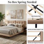 PU Leather Floating Platform Bed