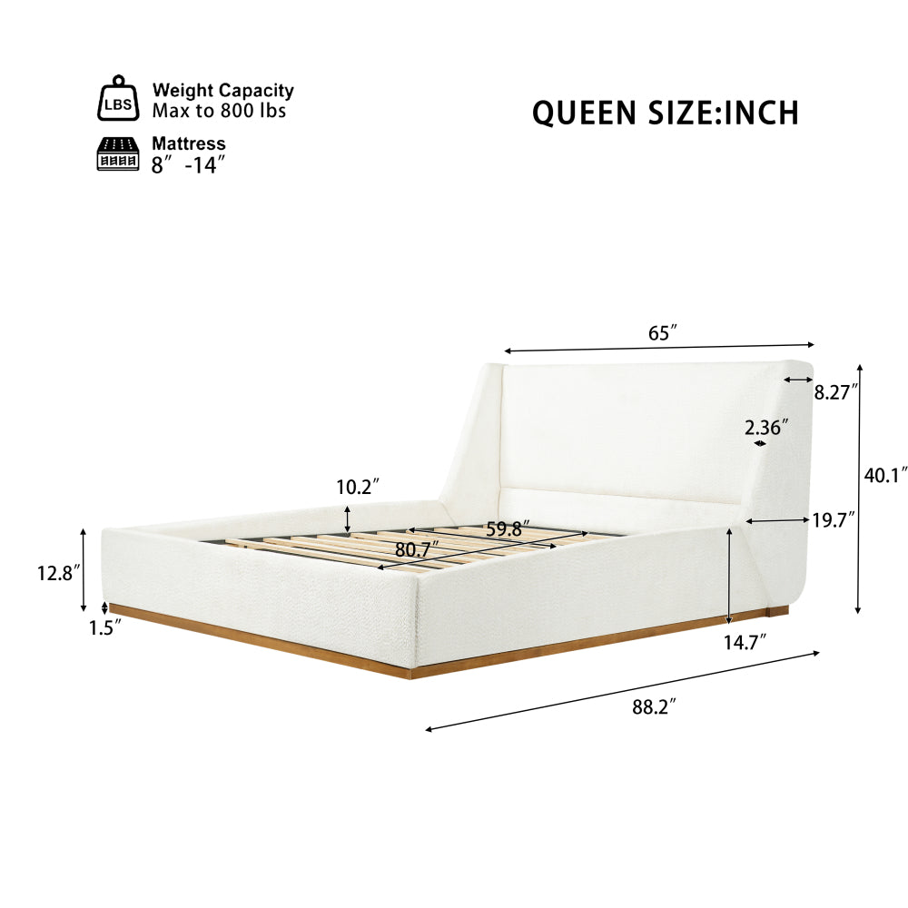 Luxury Wingback Platform Bed