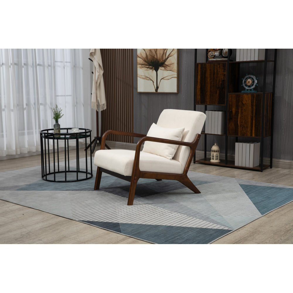 Mid Century Modern Accent Chair with Wood Frame