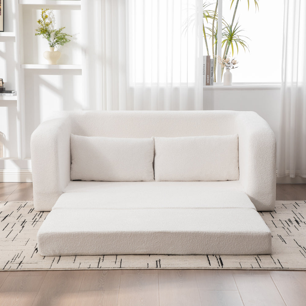 71" 2-in-1 Pull Out Foldable Loveseat Sofa Bed