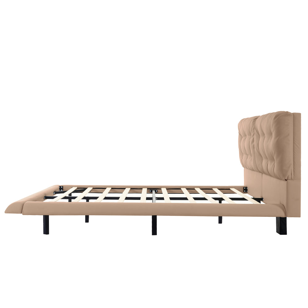 PU Leather Floating Platform Bed