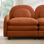 2-Seat Modular Teddy Fabric Cloud Sofa