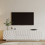 58''Tv Console With Mid Century Unique Spiral