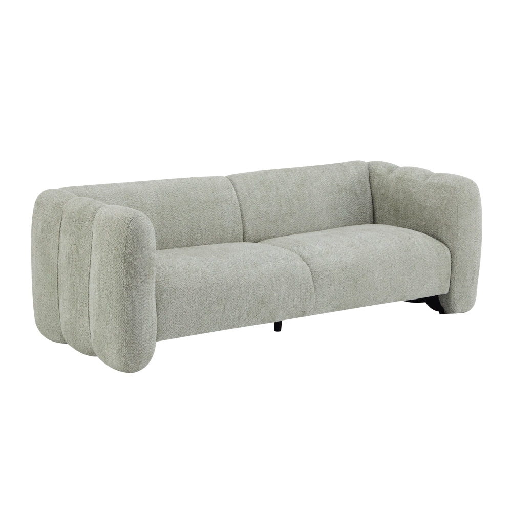 83" Modern Wave Design 3-Seat Boucle Sofa