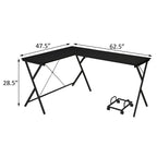 62.5" L-Shaped Computer Desk with CPU Holder