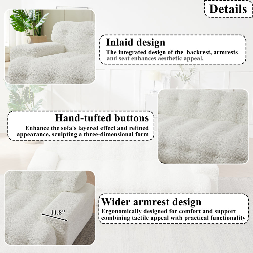 87.4" Cloud Series 3-Seat Minimalist