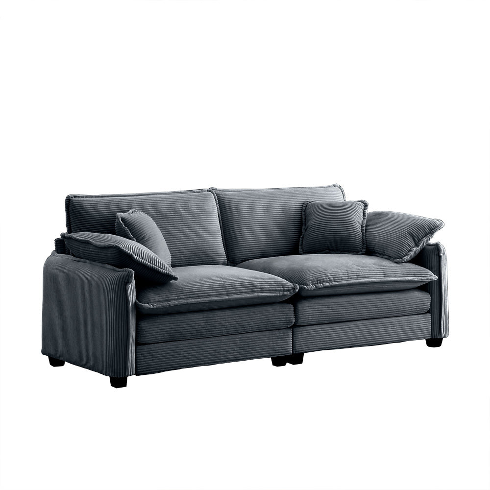 Large Deep-Seat 2-Seat Corduroy Sofa