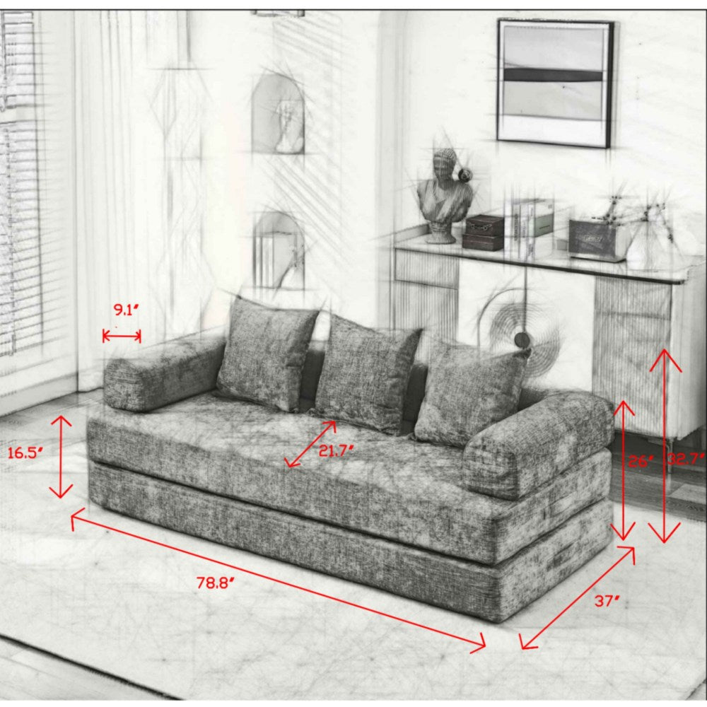 78.8" Convertible Folding Floor Sofa Bed