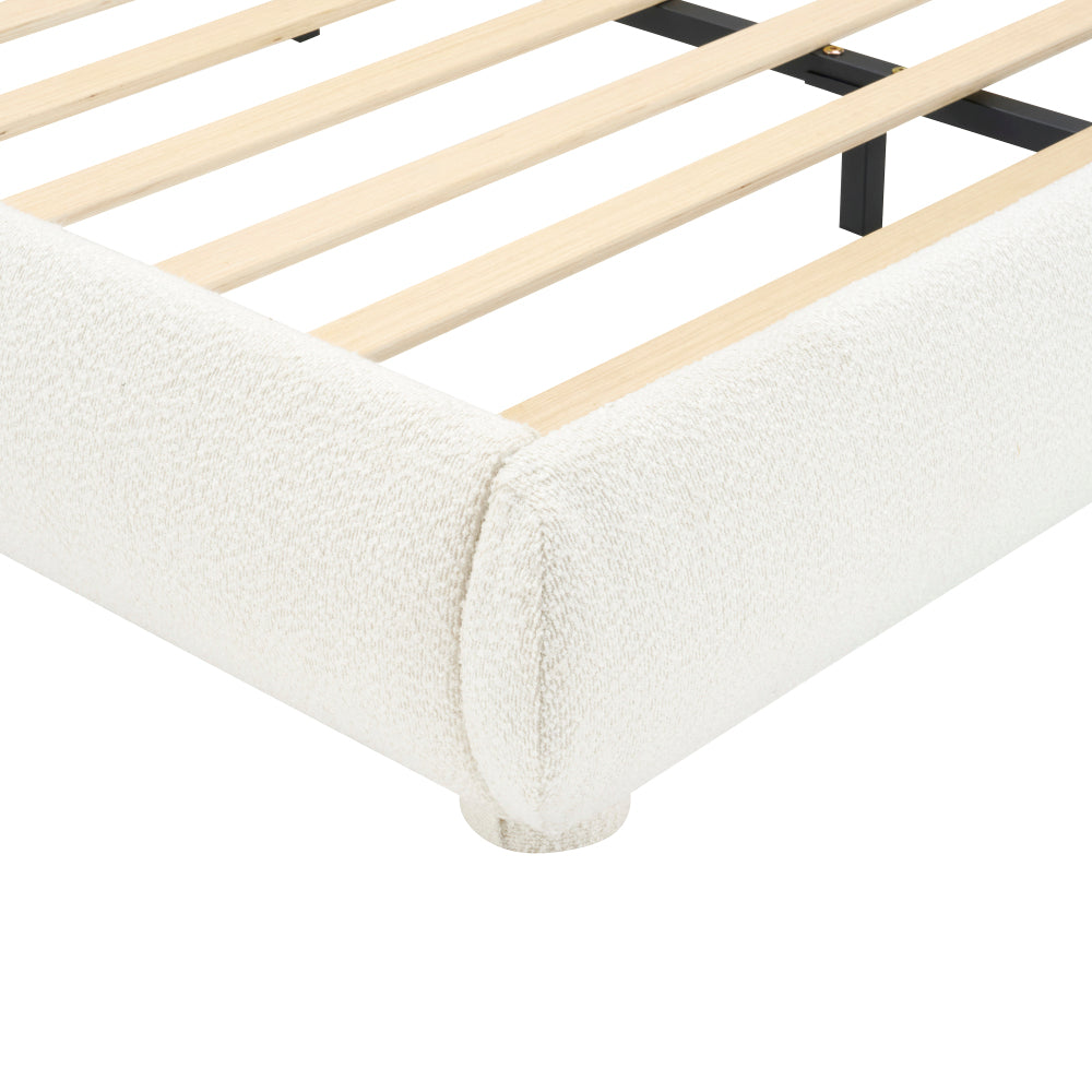 Boucle Upholstered Platform Bed