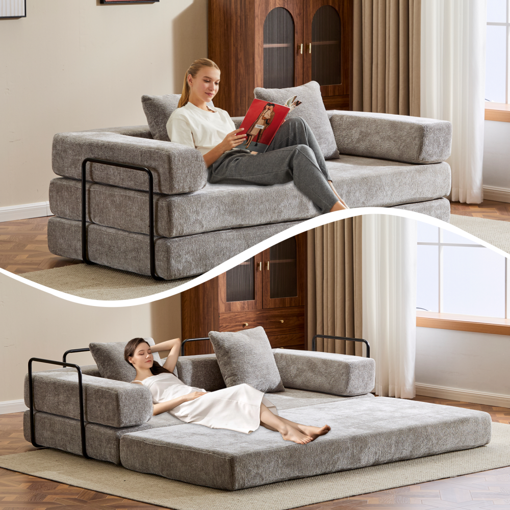 3-Seat Convertible Floor Sofa Bed