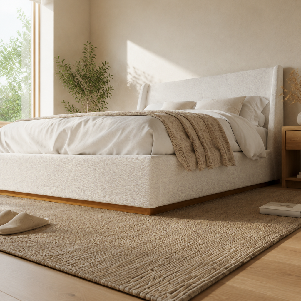 Luxury Wingback Platform Bed