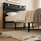 Metal Platform Bed with 4 Storage Drawers