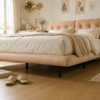 PU Leather Floating Platform Bed