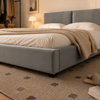 Velvet Upholstered Platform Bed