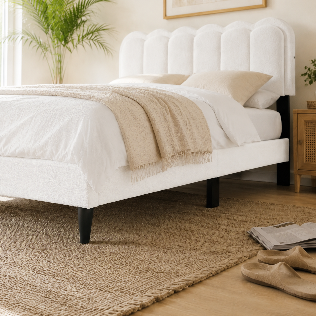 Boucle Platform Bed