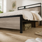 Wood & Metal Platform Bed