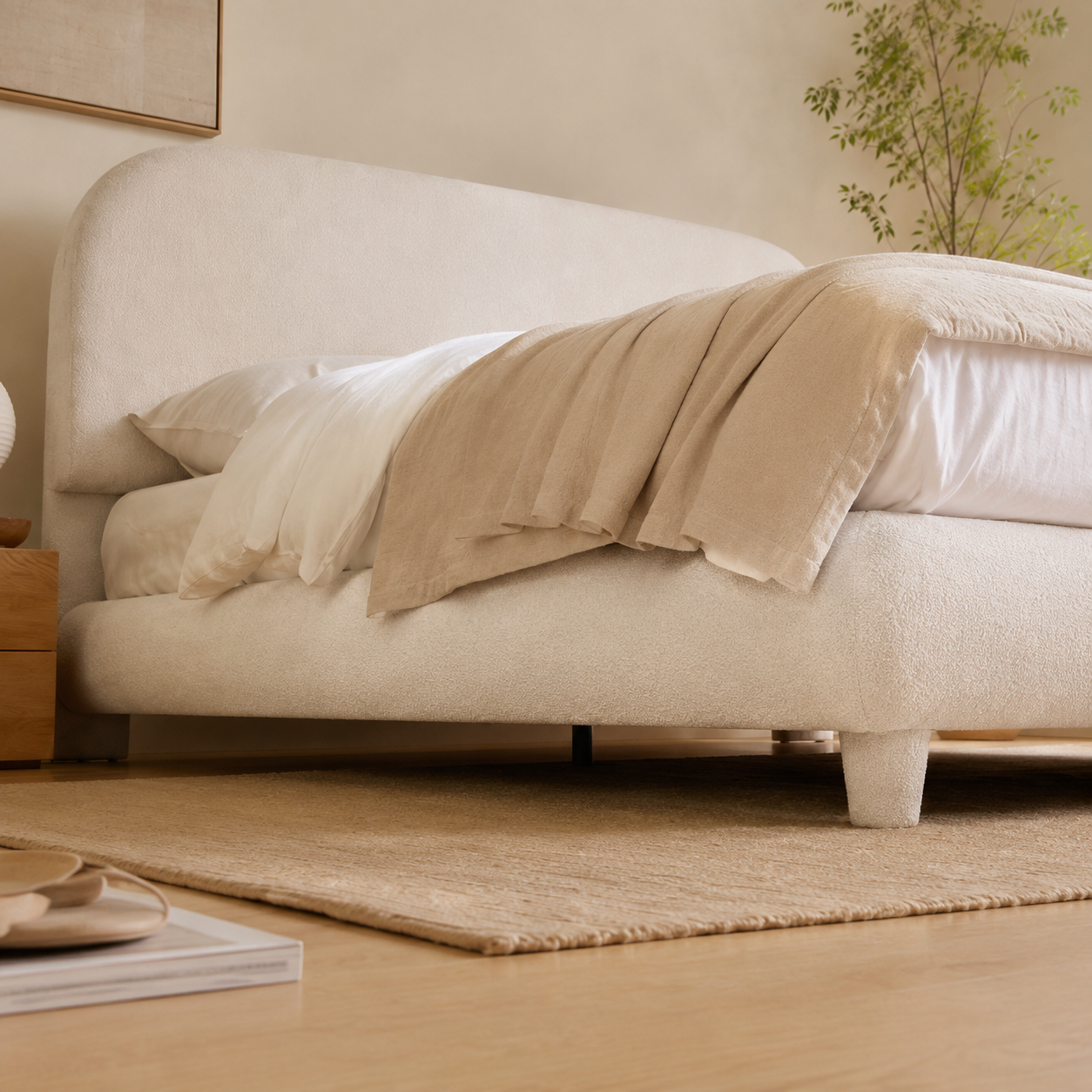 Teddy Fleece Upholstered Platform Bed